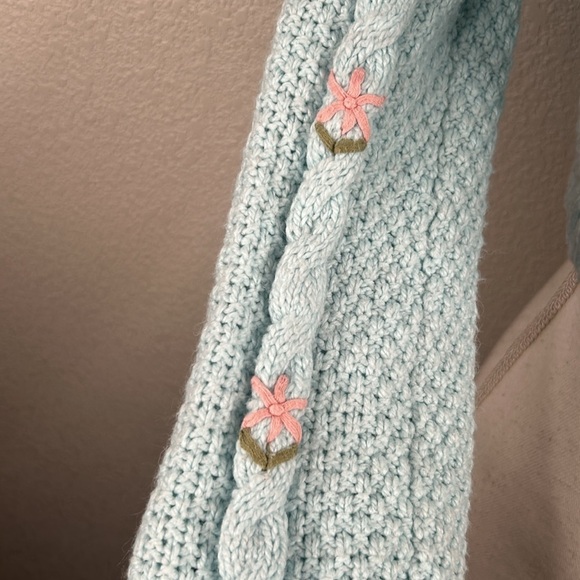 Wild Fable Y2K 90's Knit Embroidered Rose Long Sleeve Cropped Sweater Size M - Picture 3 of 6